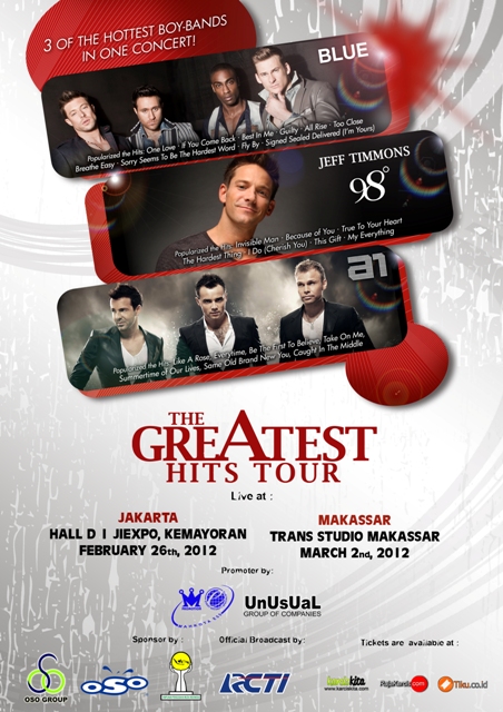 A1, Blue, Jeff 98 degrees, konser di Jakarta, 2012